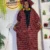 Cameroon women’s red, black, and white traditional dress with matching headwrap – African cultural attire
